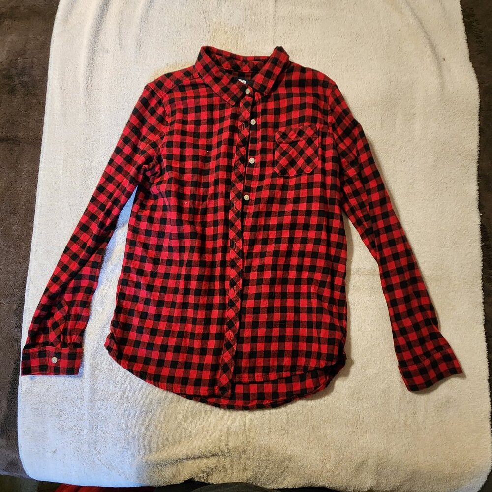 Land's End Buffalo Plaid button up top